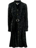 Ganni Button Front Midi Dress - Black