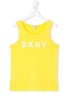 Dkny Kids Teen Logo Print Tank Top - Yellow