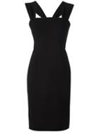 Boutique Moschino Back Bows Fitted Dress, Women's, Size: 40, Black, Triacetate/acetate/polyester