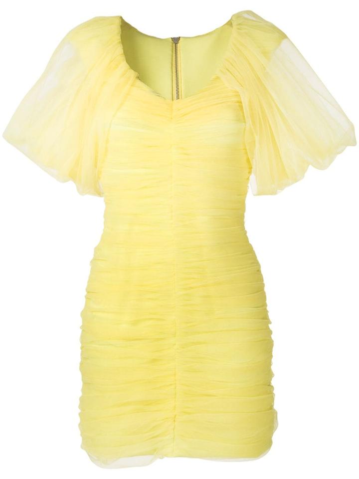 Gloria Coelho Draped Tulle Dress - Yellow