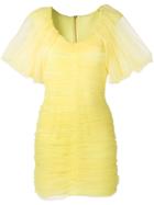Gloria Coelho Draped Tulle Dress - Yellow