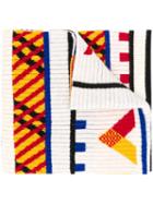 Kenzo Logo Knit Ribbed Scarf - Neutrals