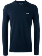 Armani Jeans Logo Chest Print T-shirt, Men's, Size: Small, Blue, Cotton/spandex/elastane