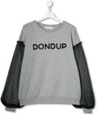 Dondup Kids Teen Tulle-panelled Sweatshirt - Grey