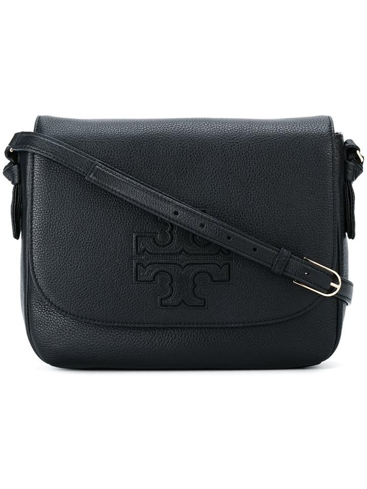 Tory Burch Logo Embossed Crossbody Bag, Women's, Black