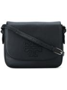 Tory Burch Logo Embossed Crossbody Bag, Women's, Black