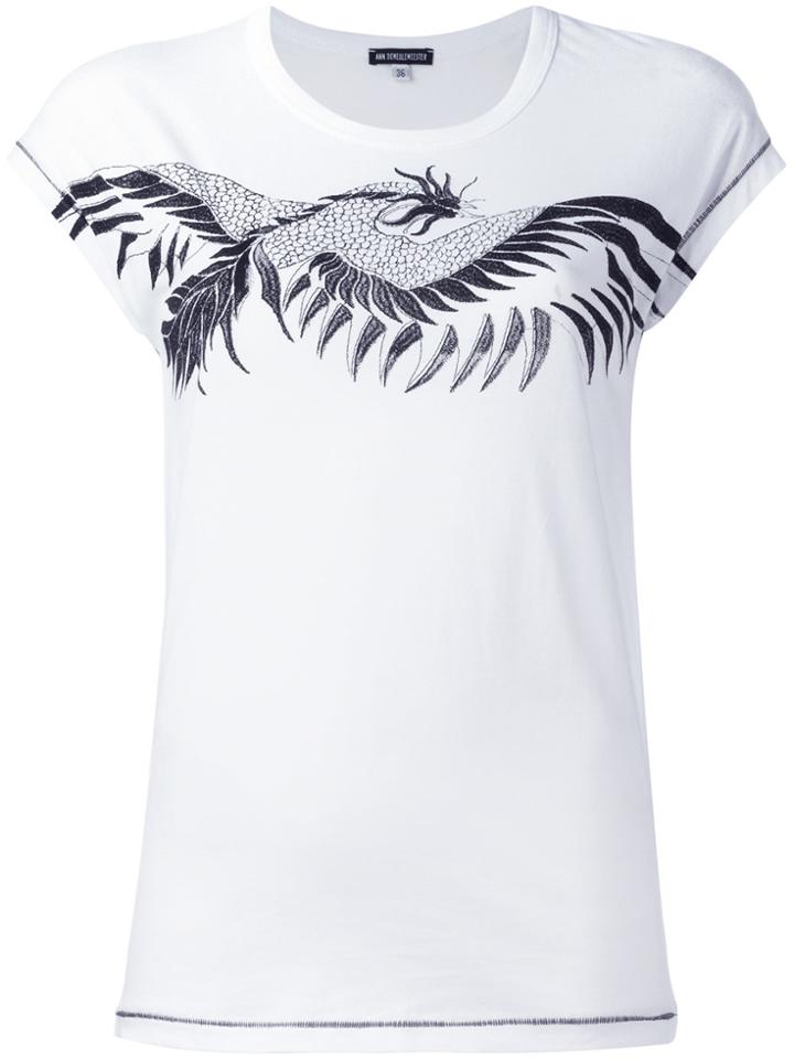 Ann Demeulemeester Dragon Print T-shirt - White