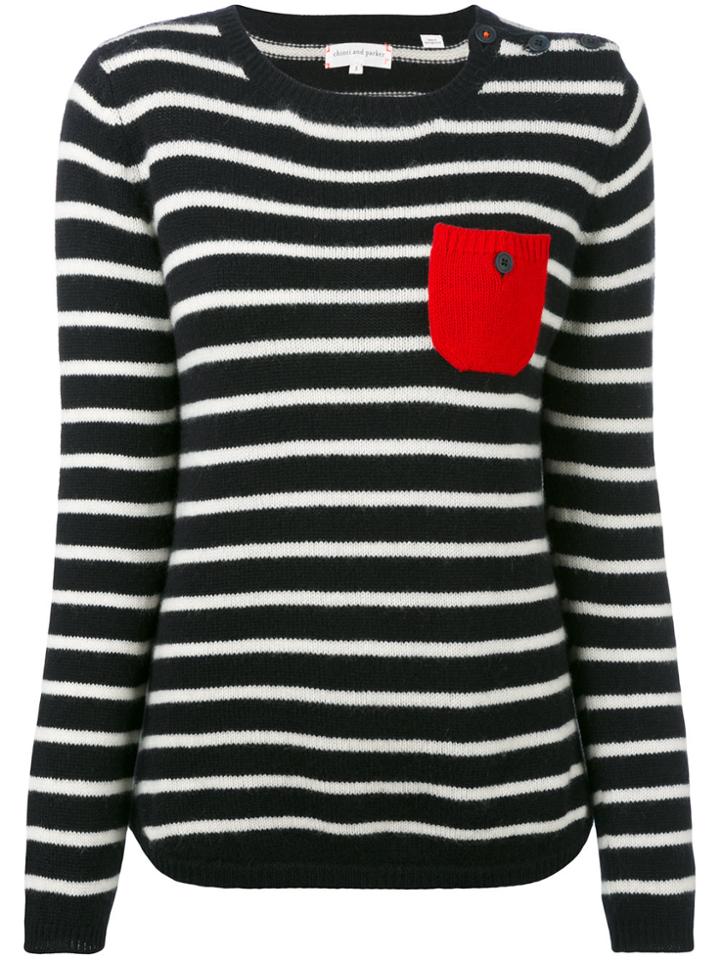 Chinti & Parker Cashmere Striped Sweater - Black