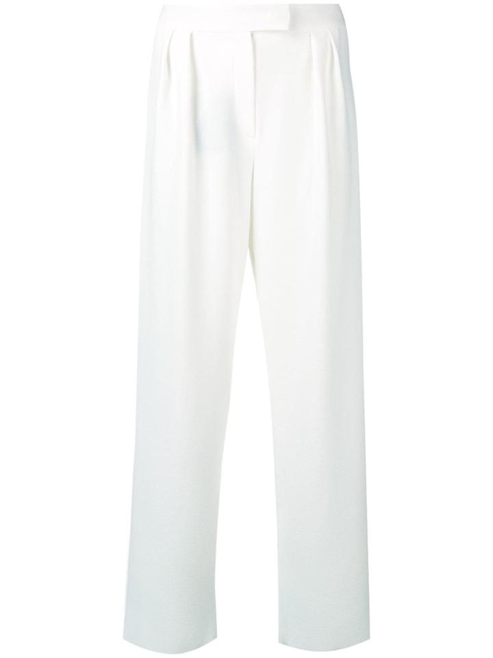 Emporio Armani Classic Pleated Trousers - White