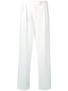 Emporio Armani Classic Pleated Trousers - White