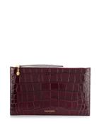 Alexander Mcqueen Crocodile-effect Clutch - Red