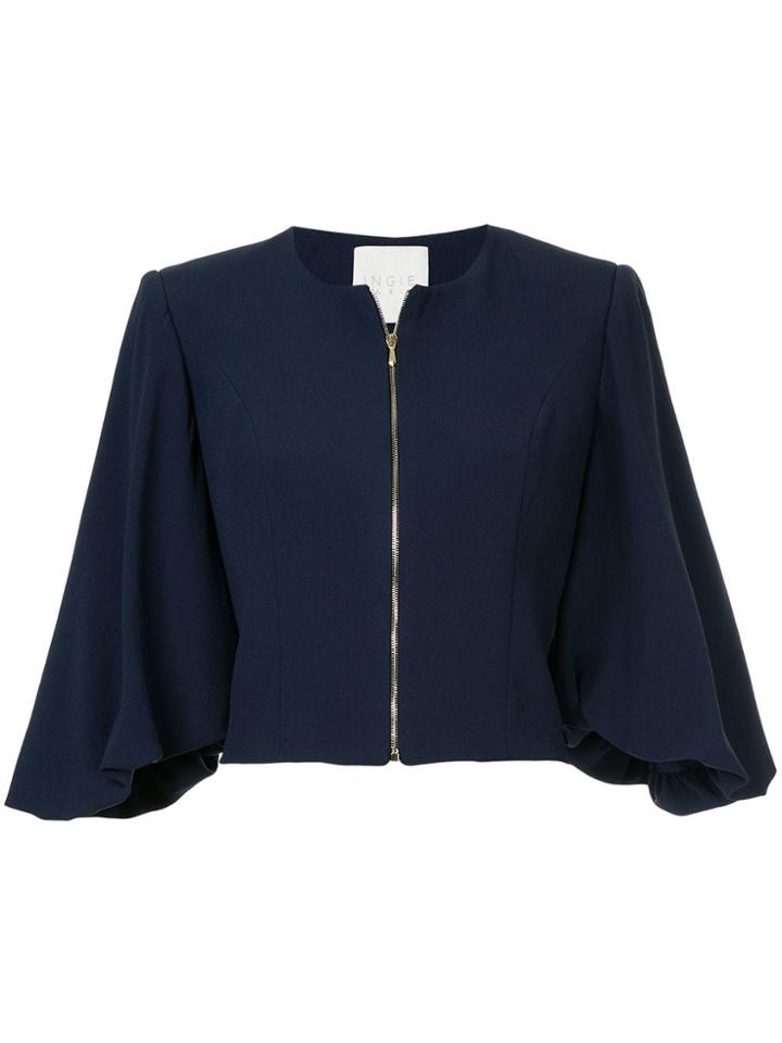 Ingie Paris Zipped Cropped Jacket - Blue