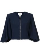 Ingie Paris Zipped Cropped Jacket - Blue