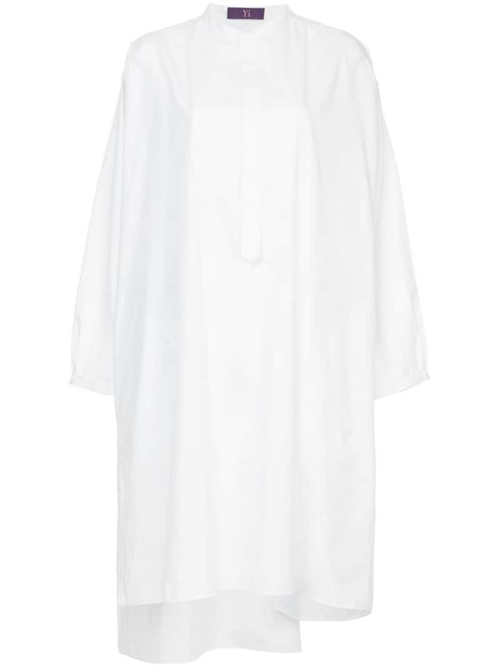 Y's Henley Longline Shirt - White