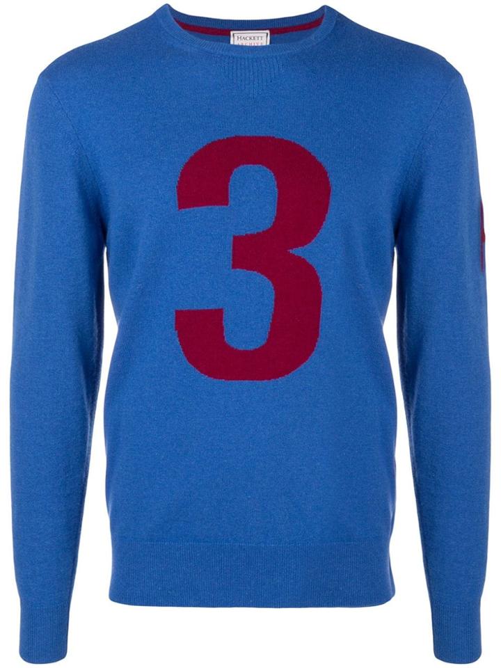 Hackett No 3 Intarsia Jumper - Blue