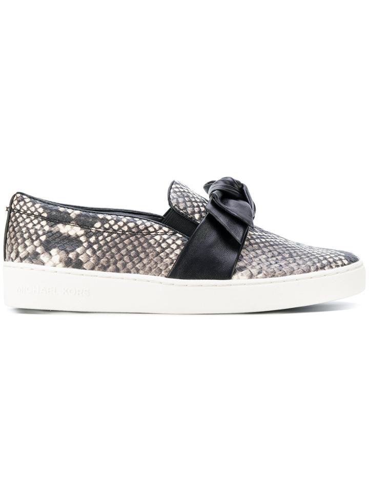 Michael Michael Kors Snakeskin Slip-on Sneakers - Black