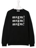 Msgm Kids Logo Sweater - Black