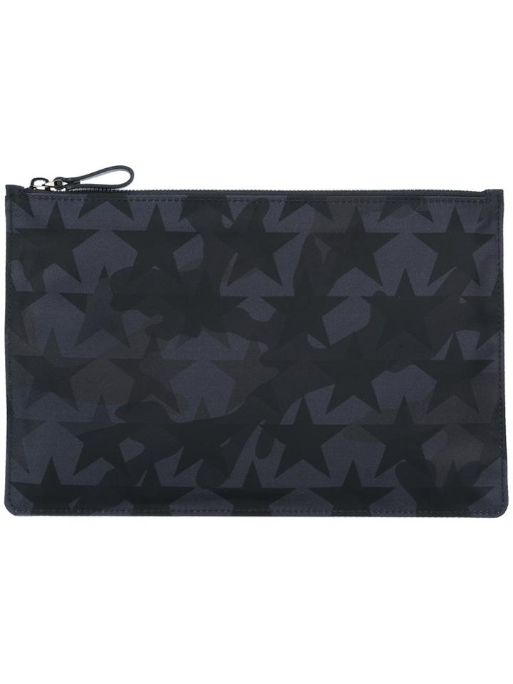 Valentino 'camustars' Clutch Bag, Men's, Black, Viscose