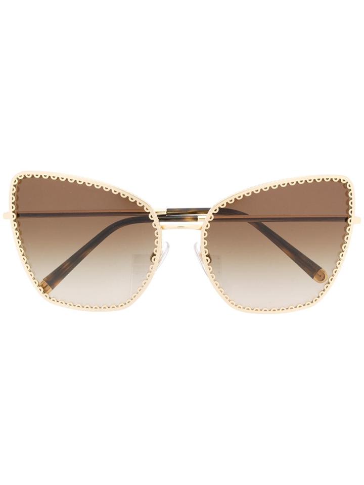 Dolce & Gabbana Eyewear Oversized Cat-eye Sunglasses - Gold