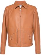 Loewe Zip Leather Jacket - Brown