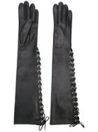 Manokhi Long Lace-up Gloves - Black