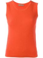 Cruciani Ribbed Knit Top, Women's, Size: 42, Yellow/orange, Viscose/cashmere