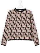 Elisabetta Franchi La Mia Bambina Logo Print Sweater - Black