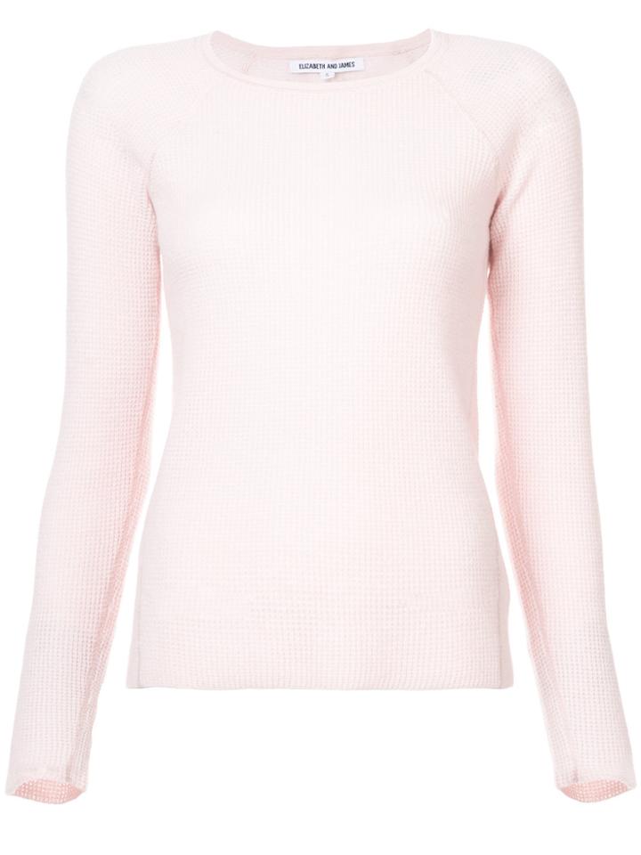 Elizabeth And James Karina Waffle Sweater - Pink & Purple