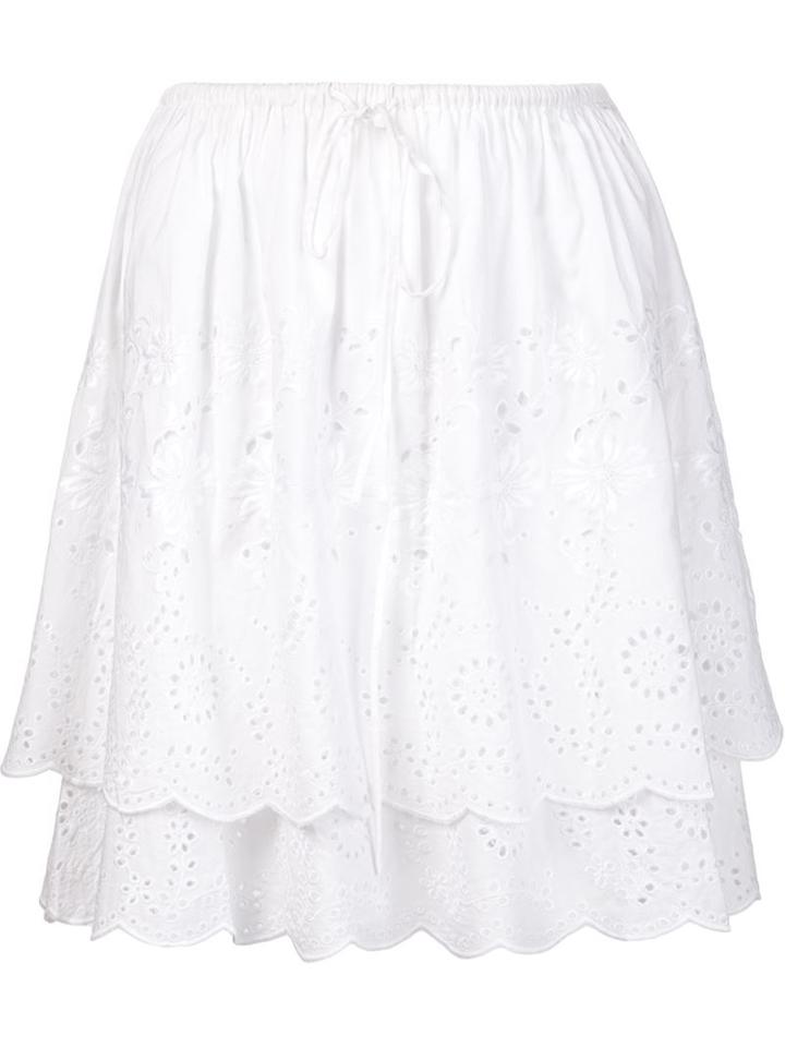 Suno Lace Layered Skirt, Women's, Size: 0, White, Cotton
