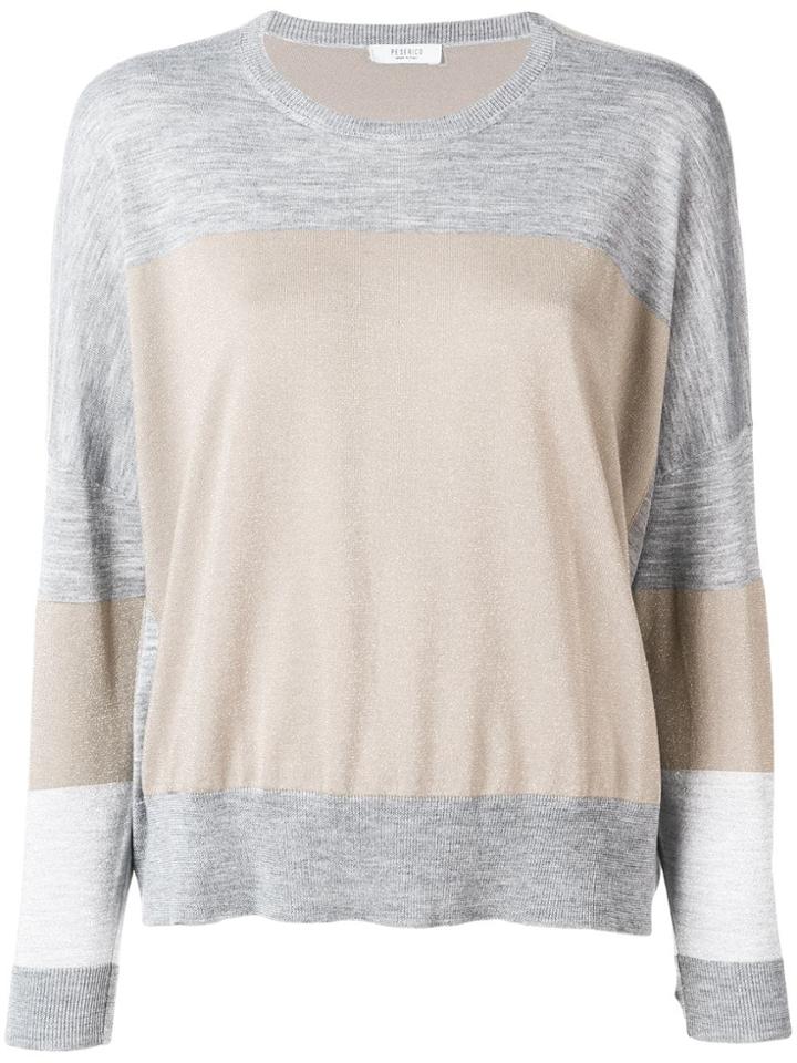 Peserico Colour Block Sweater - Grey