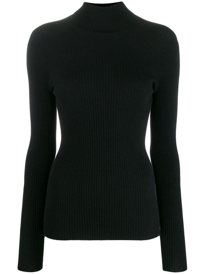 Twin-set Ribbed Knit Sweater - Black