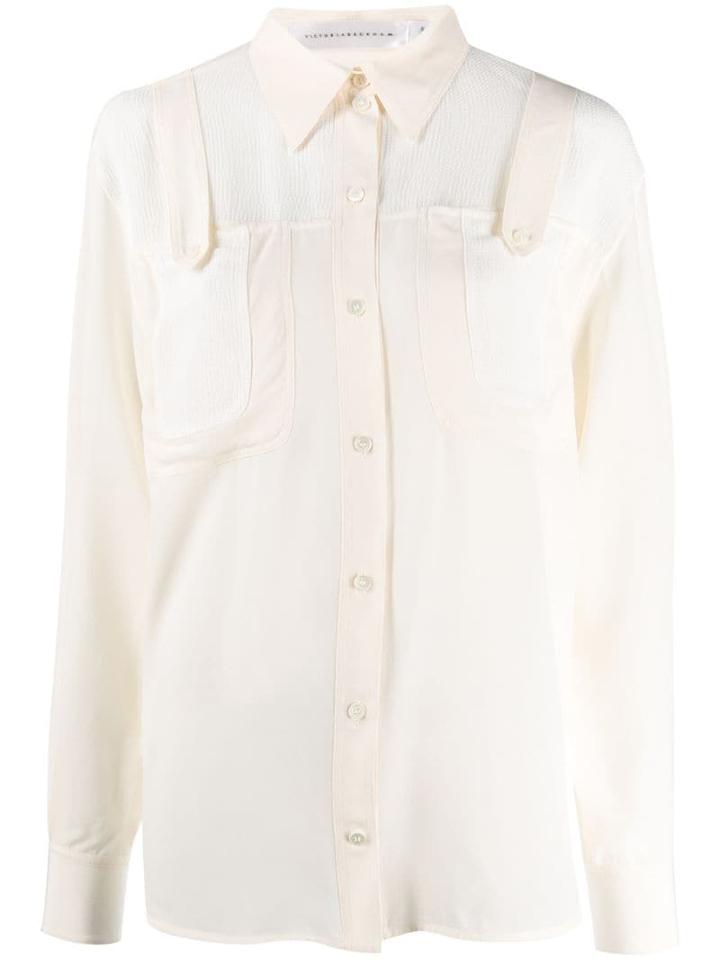 Victoria Beckham Contrast Patch Pocket - White