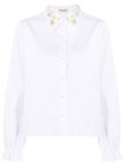 Miu Miu Embroidered-collar Shirt - White
