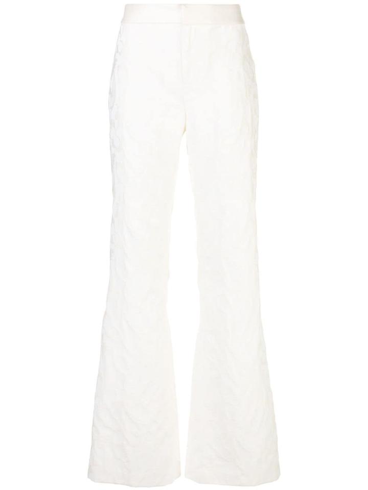 Alexis Bouras Floral Jacquard Trousers - White