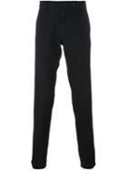 Z Zegna Slim Chino Trousers, Men's, Size: 46, Black, Cotton/spandex/elastane