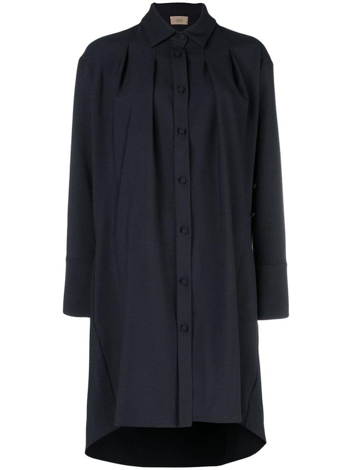 Maison Flaneur Longline High Low Shirt - Blue
