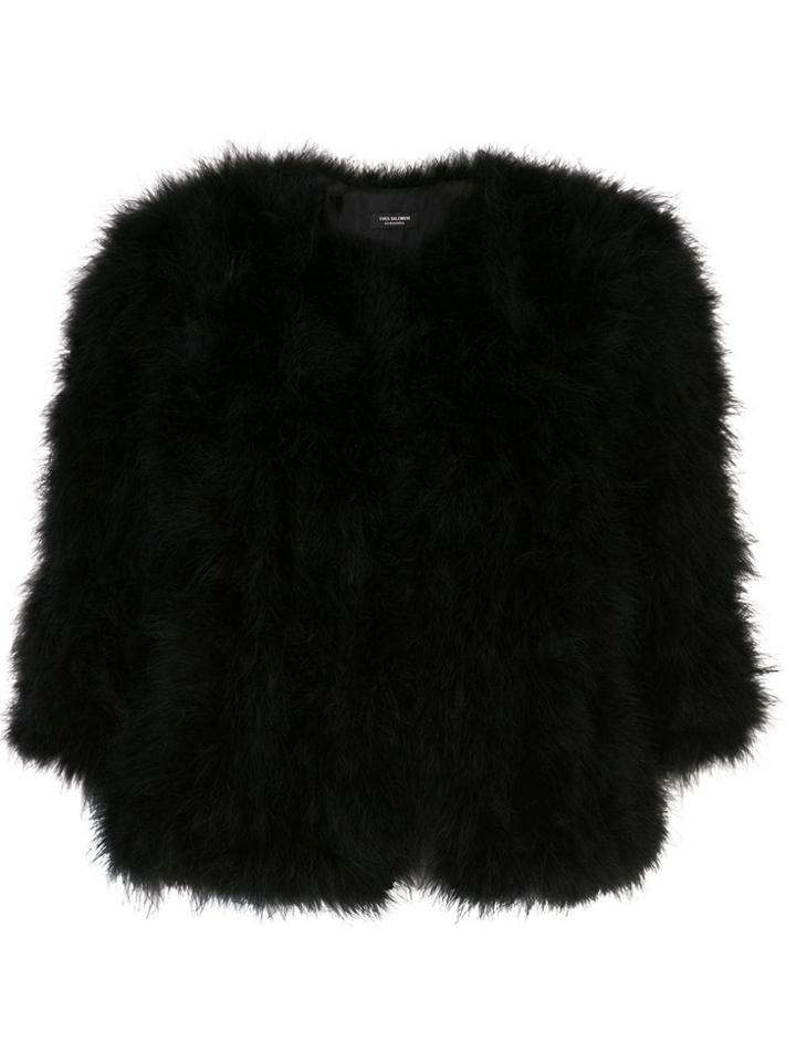 Yves Salomon Accessories Feather Bolero Jacket - Black