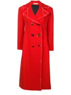 Marni Contrast Stitching Peacoat - Red
