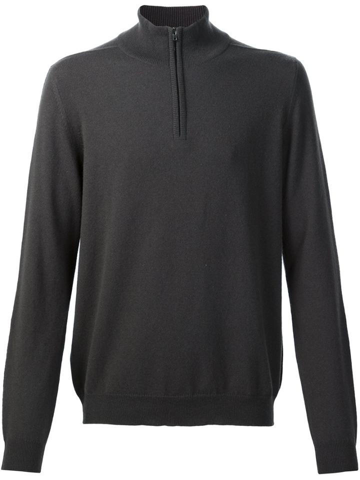 Pringle Of Scotland Zip Collar Jumper, Men's, Size: Xxl, Grey, Cashmere