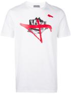 Dior Homme Rose Print T-shirt, Men's, Size: Large, White, Cotton