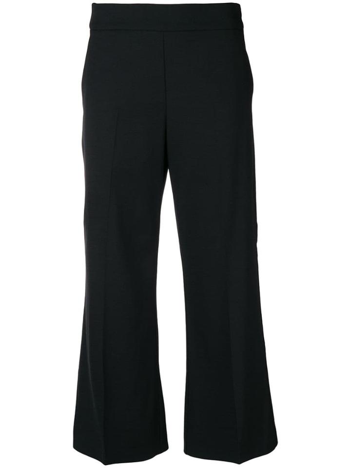 Pinko Cropped Wide Leg Trousers - Black