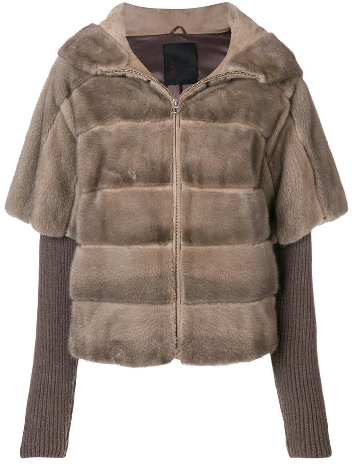 Liska Hooded Wide Fit Jacket - Grey