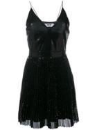 Msgm Sequin Pleated Dress - Black