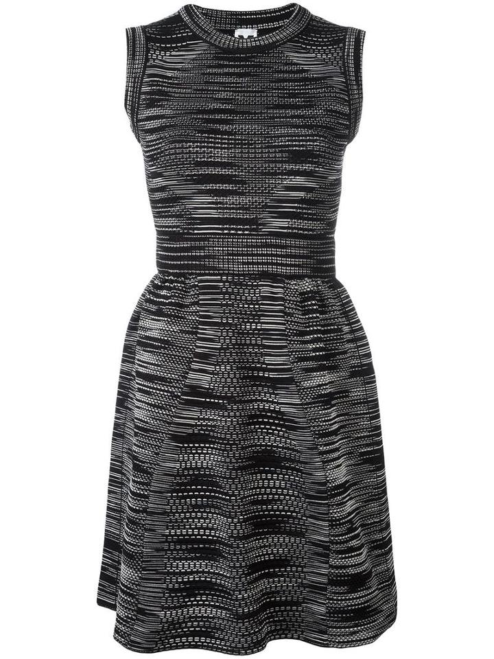M Missoni Blurry Stripes Flared Dress, Women's, Size: 44, Black, Polyamide/spandex/elastane/viscose