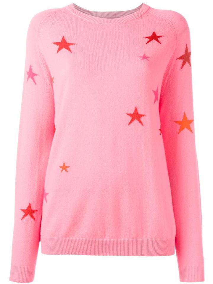 Chinti And Parker Slouchy Star Jumper, Women's, Size: Large, Pink/purple, Cashmere