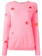 Chinti And Parker Slouchy Star Jumper, Women's, Size: Large, Pink/purple, Cashmere