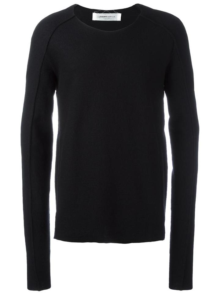 Individual Sentiments Elongated Sleeves Jumper, Men's, Size: Small, Black, Wool