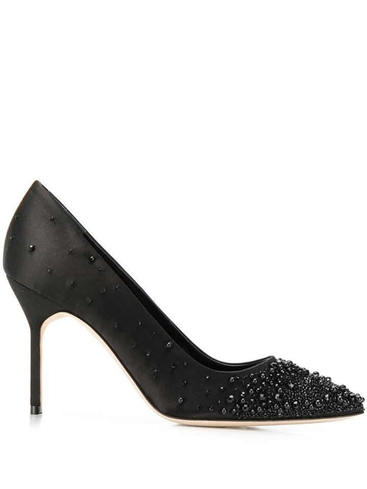 Manolo Blahnik Beaded Pump - Black