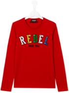 Dsquared2 Kids Rebel Embroidered Sweatshirt, Girl's, Size: 14 Yrs, Red