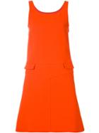 Courrèges - Sleeveless Double Pocket Dress - Women - Silk/polyester/wool - 34, Red, Silk/polyester/wool